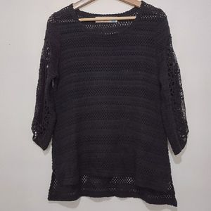 Sparrow From Anthropologie Open Knit Crochet Sweater